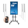 TOTEM TACTILE INTERACTIF 55 POUCES (138.8cm) 4K UHD 24/7 AVEC ROULETTES ET ETAGERE DETACHABLE