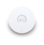 Tplink AX1800 Ceiling Mount Dual-Band Wi-Fi 6 Access Point PORT:1 Gigabit RJ45 PortSPEED:574Mbps at  2.4 GHz + 1201 Mbps at 5 GHzFEATURE: 802.3at POE and 12V DC, 4×Internal Antennas, MU-MIMO, Seamless Roaming, Band Steering, Beamforming, Load Balanc