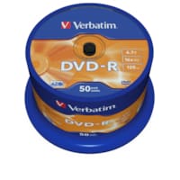 PACK DE 50 UNITÉS DVD-R 4.7GB 16x 120min VERBATIM 43548