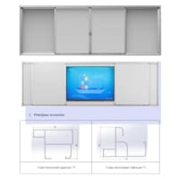 Tableau Blanc 4 Volets avec Cadres Digital