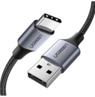 USB-A to USB-C Cable 3A Noir 1m Tressé