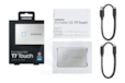 SAMSUNG 2 TB PORTABLE SSD T7 TOUCH USB 3.2 GEN 2 SILVER MU-PC2T0S