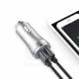 Chargeur allume-cigare automatique (HV-UC2027) 2USB dans un boîtier entièrement métallique givré. HV-UC2027