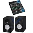 SYSTEME DE SONORISATION KIT DE 2 HAUT-PARLEURS AMPLIFIES + TABLE DE MIXAGE AVEC EFFETS MG1OXU + 2 HS-5i