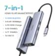 HUB Ugreen USB-C 7 en 1 Supporte PD (Power Delivery) 100W Recharge (Model : CM512) CM512