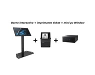 Kit File D'attente Complet Borne Tactile 22" IIyama Prolite T2252mts + Imprimante Ticket EPSON + Mini PC Windows PRO 11