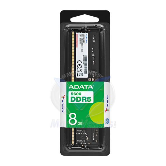 ADATA Barrette mémoire 8GB DDR5 5600 MT/S U-DIMM Desktop 12M AD5U56008G-S