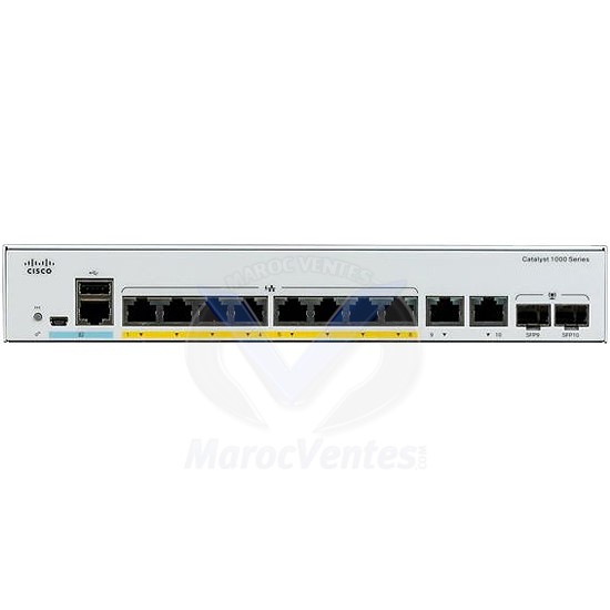 Commutateur Catalyst 1000 8 Ports GE Ext PS 2x1G SFP C1000-8T-E-2G-L