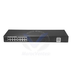 Commutateur Intelligent Gigabit 16 Ports RJ4510/100/1000 Mbps Boîtier en Acier Montable en Rack 19" Géré
