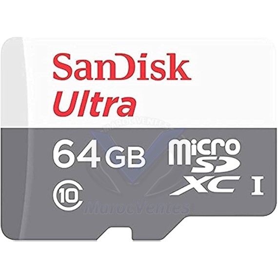 CARTE SANDISK ULTRA MICROSDHC™/MICROSDXC™ UHS-I 64GO SDSQUNR-064G-GN3MN