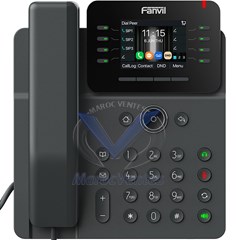 Téléphone IP 12 comptes, combiné Bluetooth sans fil, écran couleur 2.8", conférence à 6 participants.