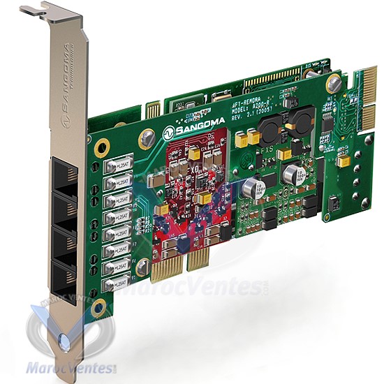 Carte Analogique PCIe 4 Port FXO/FXS A2004