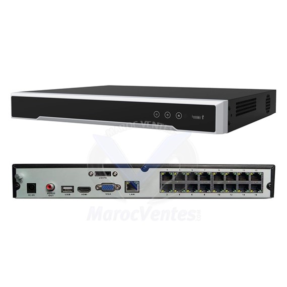 HIKVISION NVR Up to 4MP 16Canaux PoE, 1HDD 12M DS-7216NI-Q2/8P-M